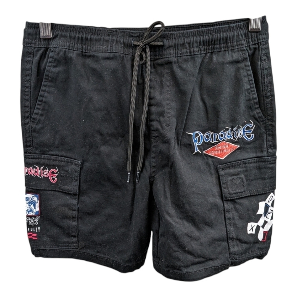 Brooklyn Cloth Drawstring Graphic Cargo Shorts Sz S